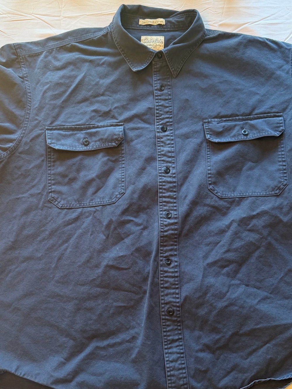 Cabela's Dark Navy Cotton Button-Down Work Shirt